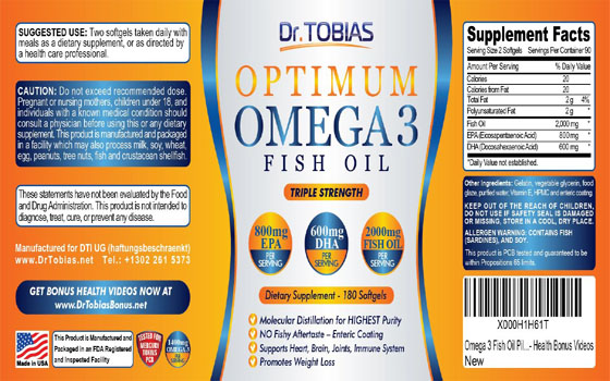 DR. TOBIAS OMEGA 3 FISH OIL